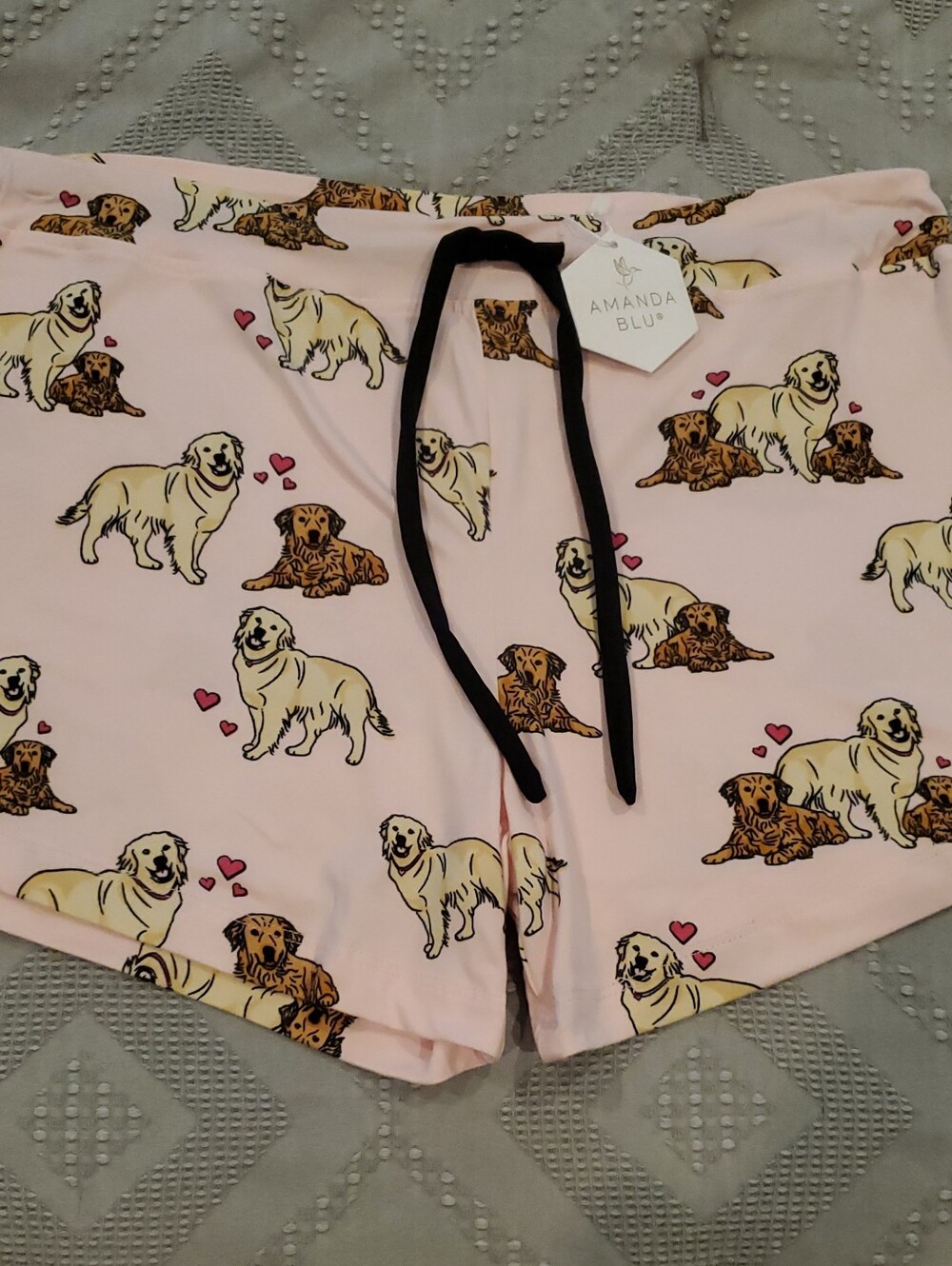Women's Amanda Blu Pajama Shorts, Size M, Puppy Love